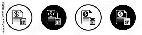 Budget icons pack in black and white versions for web.