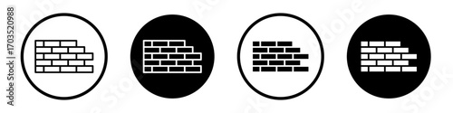 Brick wall icons pack in black and white versions for web.