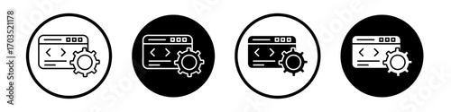 Back end icons pack in black and white versions for web.