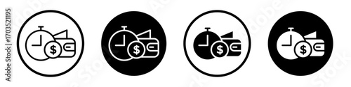 BNPL icons pack in black and white versions for web.