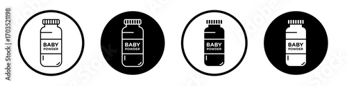 Baby powder icons pack in black and white versions for web.