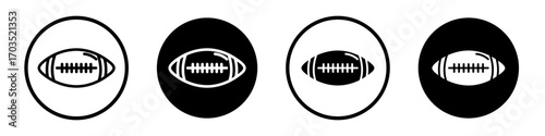 American Football ball icons pack in black and white versions for web.