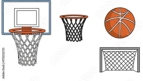 Basketball and Basketball Player Vector Silhouette Illustration Set AI EPS PNG