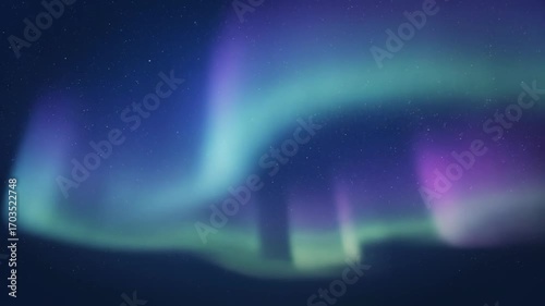 Beautiful seamlessly looping video showcasing a soft, colorful glowing aurora borealis effect creating an ethereal abstract background gentle, peaceful, colorful