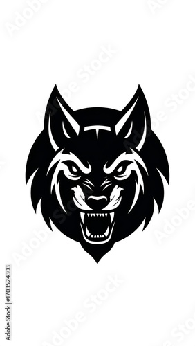 Wallpaper Mural Aggressive wolf head graphic Torontodigital.ca