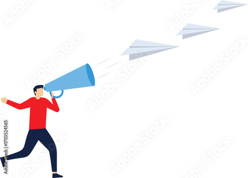 Social media illustration, business concept, web design

