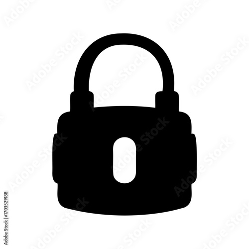Black silhouette of a padlock, symbolizing security and protection of valuable assets