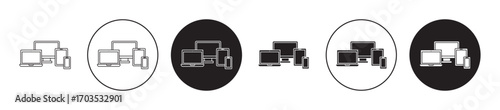 Cross platform icons collection in black filled and stroke line style