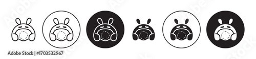 Baby orthopedic pillow icons collection in black filled and stroke line style