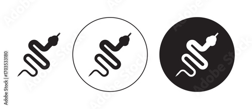 Snake icons collection in black filled and stroke line style