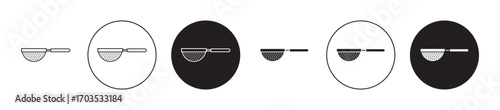sieve icons collection in black filled and stroke line style