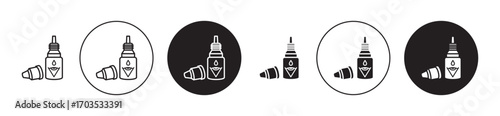 eye drop icons collection in black filled and stroke line style