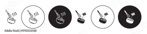 Yeast dough recipe icons collection in black filled and stroke line style