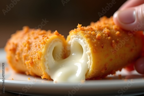 Cheese sticks with melted cheese in crispy crust