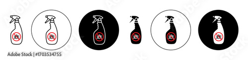 Insecticide icons collection in black filled and stroke line style