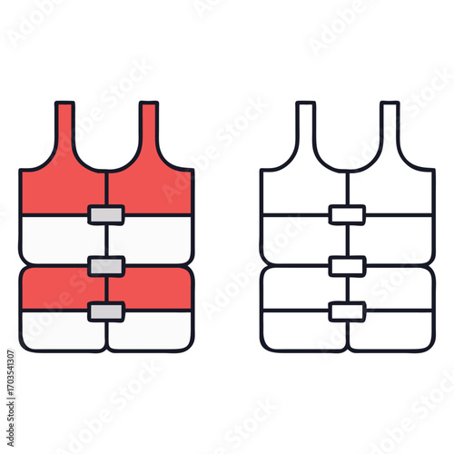 Life Vest Safety Illustration Vector Icon Flat Design
