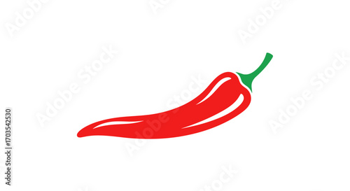 A vibrant red chili pepper isolated on a clean white background.