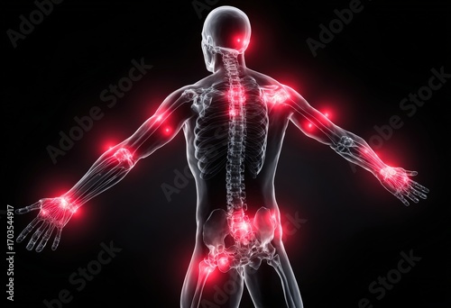 3D medical illustration of skeletal pain (1)