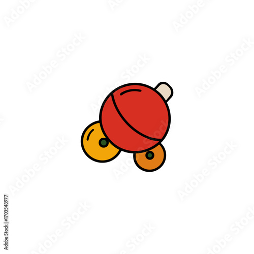 Illustration of a stylized atom molecule on transparent background