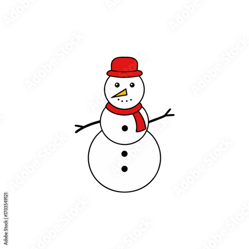 snowman with red hat