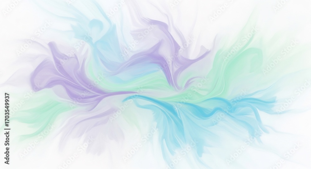 Fototapeta premium Pastel abstract background with flowing, ethereal watercolor texture. Perfect for Easter, Spring, wedding invitations, banners, and dreamy designs. Serene backdrop.