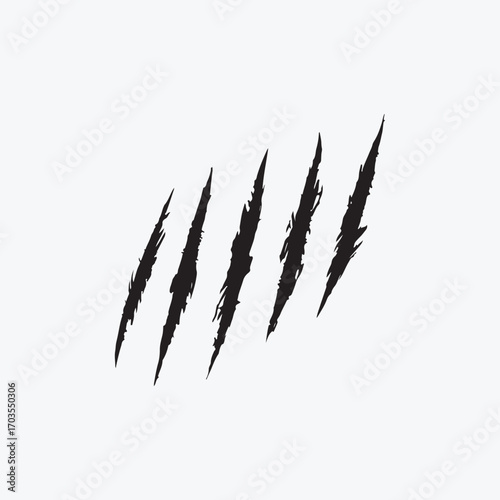 jagged claw scratch marks vector, animal attack scratch mark illustration.
