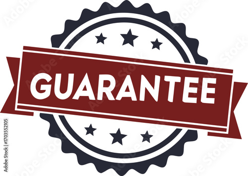 Guarantee badge, label design vector illustration isolated on transparent background