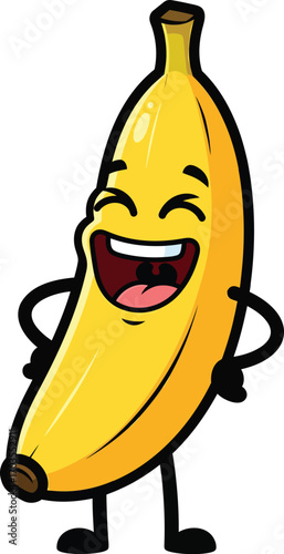 Happy Banana Character Cartoon	