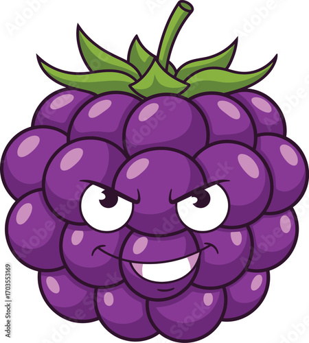 Evil Cartoon Blackberry Character Illustration	