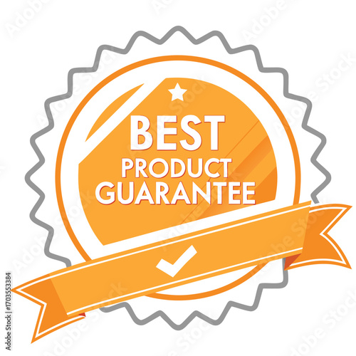 Guarantee badge, label design vector illustration isolated on transparent background