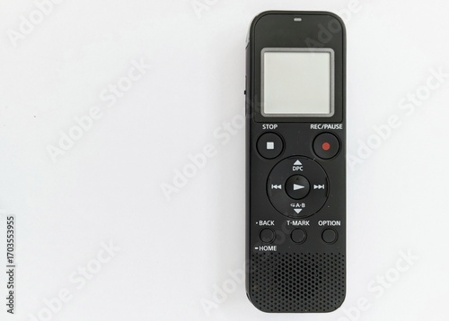 Digital Voice Recorder on White Background