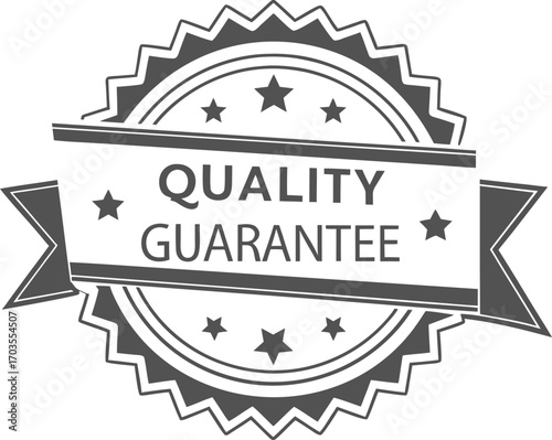 Guarantee badge, label design vector illustration isolated on transparent background