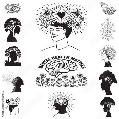 Celebrating World Mental Health Day promoting awareness and care for mental wellbeing nurturing the mind with love growth and positivity for a healthier happier life