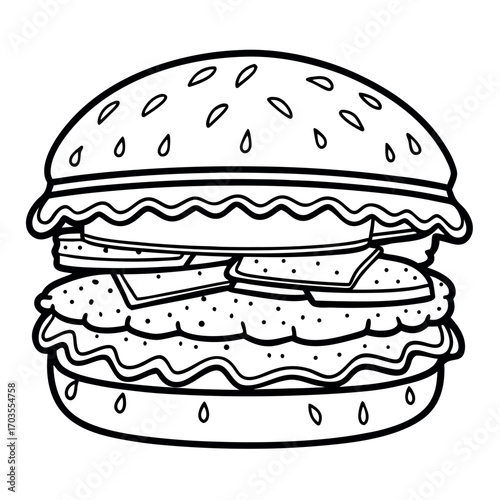 A delicious cheeseburger with all the trimmings on a white background