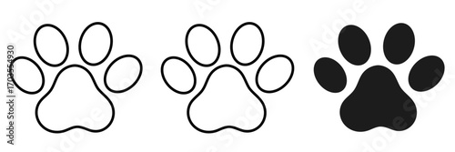 足跡マークのアイコンイラストセット001