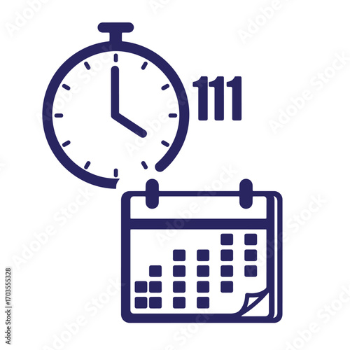 Time and calendar illustration conceptualizing events and important deadlines with symbolic elements