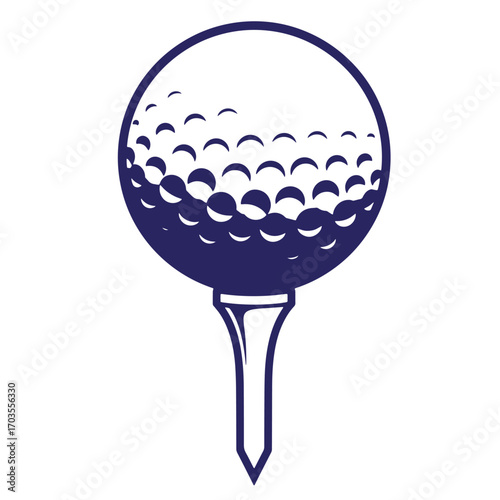Vector illustration of a golf ball on a tee depicting the game of golf