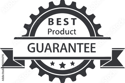 Guarantee badge, label design vector illustration isolated on transparent background
