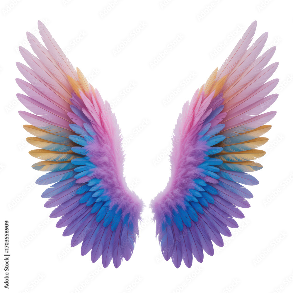 Obraz premium Colorful Angel Wings with Gradient Feathers 