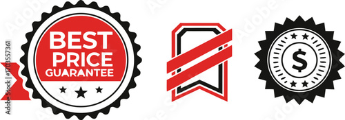 Guarantee badge, label design vector illustration isolated on transparent background