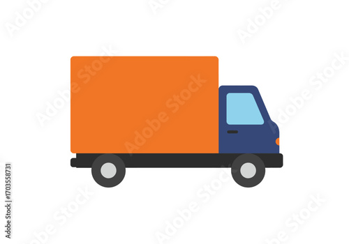 delivery truck isolated on white
