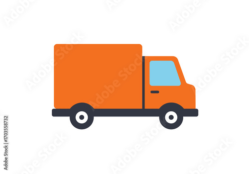 delivery truck isolated on white
