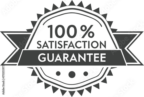 Guarantee badge, label design vector illustration isolated on transparent background