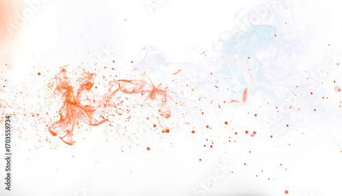 Hot glowing fire embers sparks blurred particles smoky background (PNG File)