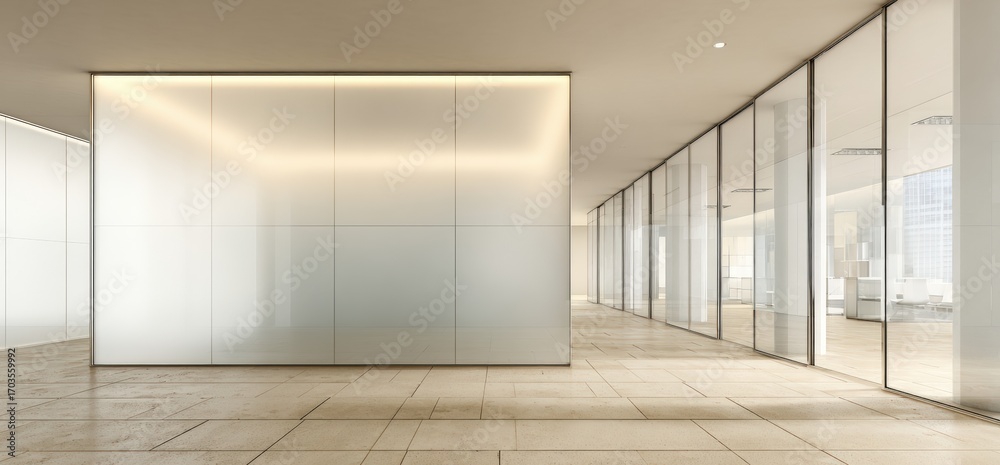 Fototapeta premium Modern, minimalist office hallway (1)