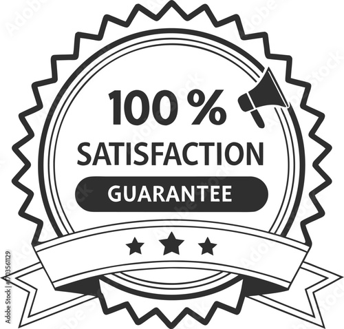 Guarantee badge, label design vector illustration isolated on transparent background