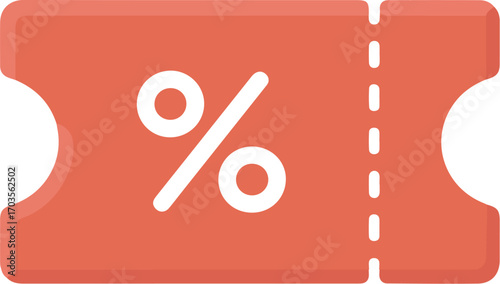Flat design online coupon discount percentage icon for e-commerce and sales promotions vector . eps