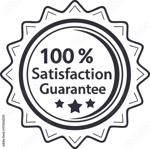 Guarantee badge, label design vector illustration isolated on transparent background