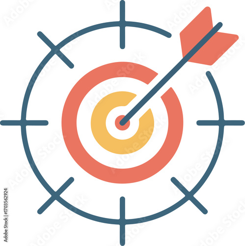 Flat design startup target goal achievement success business strategy arrow hit vector . eps