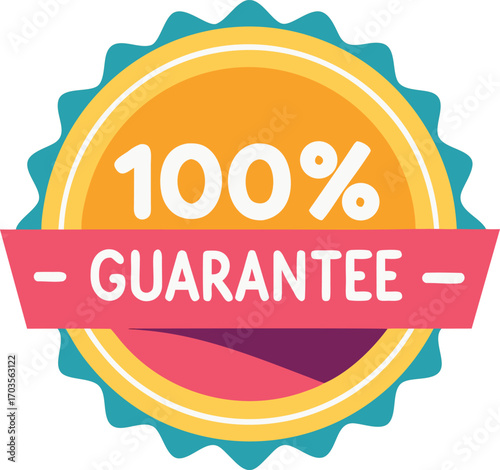 Guarantee badge, label design vector illustration isolated on transparent background